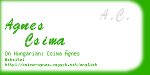 agnes csima business card
