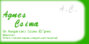 agnes csima business card